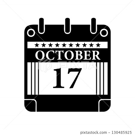 October 17 Calendar Icon October 17 Calendar Icon 130485925