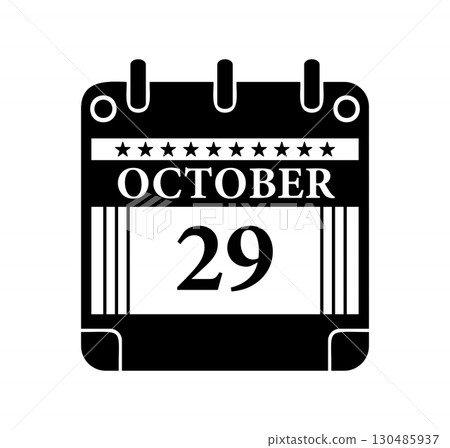 October 29 Calendar Icon 130485937
