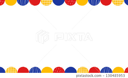 Colorful geometric circle frame background (PowerPoint size) 130485953