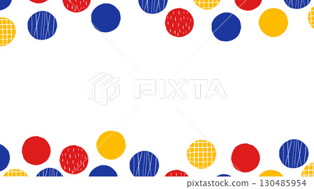 彩色幾何圓框背景（PowerPoint大小） 130485954