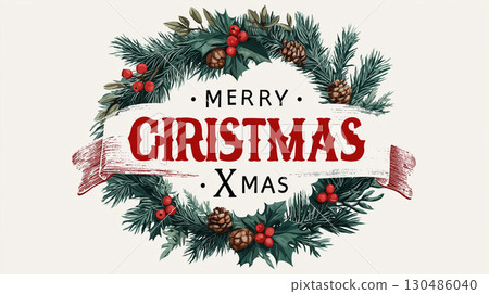 A simple Merry Christmas banner for your Christmas season design. Perfect for advertising on social media and e-commerce sites. A simple Merry Christmas banner for your Christmas season design. Perfect for advertising on social media and e-commerce sites. 130486040