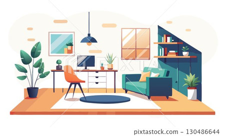 Use a consistent color palette throughout the room to avoid visual breaks that can make a space feel smaller. Use a consistent color palette throughout the room to avoid visual breaks that can make a space feel smaller. 130486644