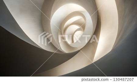 abstract spiral architecture interior 130487207