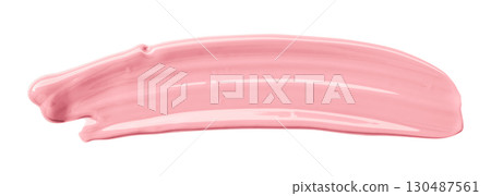 Pink watercolor brush isolated on transparent background 130487561