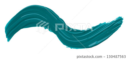 Green watercolor brush isolated on transparent background 130487563