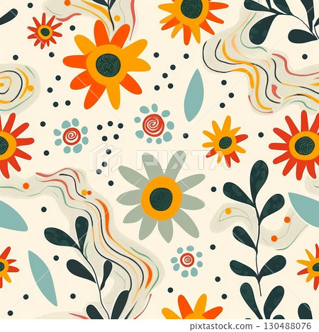 seamless geometric patterns background. summer vacation concept . generative AI 130488076