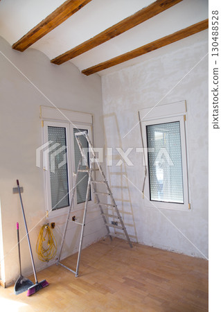 House indoor improvements plater tools and ladder 130488528