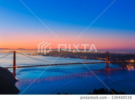 Golden Gate Bridge San Francisco sunrise California 130488538