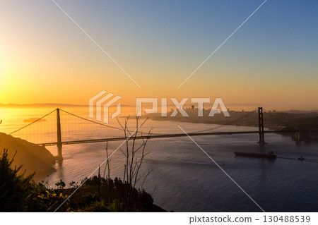 Golden Gate Bridge San Francisco sunrise California 130488539