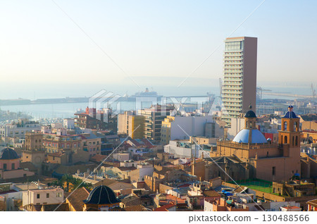 Alicante cityscape skyline in mediterranean sea 130488566