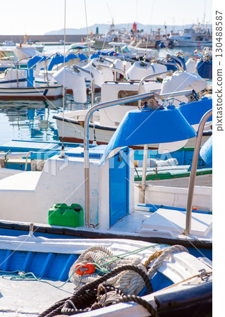 Javea in alicante fisherboats in Mediterranean sea 130488587