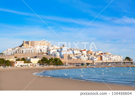 Peniscola Castle and beach in Castellon Spain Peniscola Castle and beach in Castellon Spain 130488604
