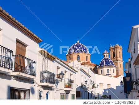 Altea old village Church typical Mediterranean at Alicante 130488623