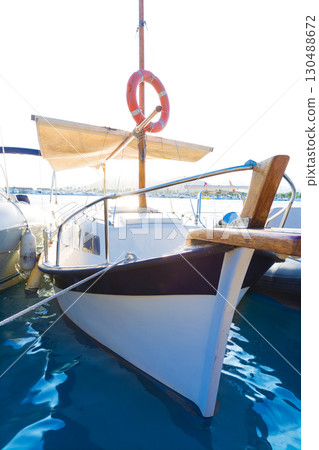 Alcudia Majorca at sunset on marina port Mallorca 130488672