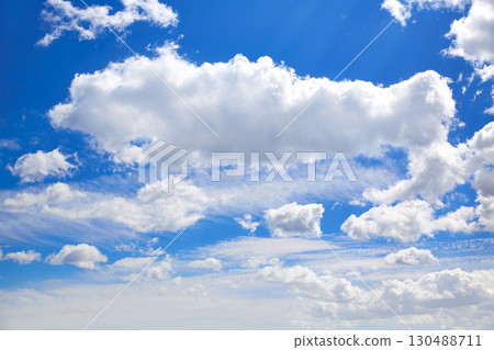 Blue sky with clouds in a sunny day Blue sky with clouds in a sunny day 130488711