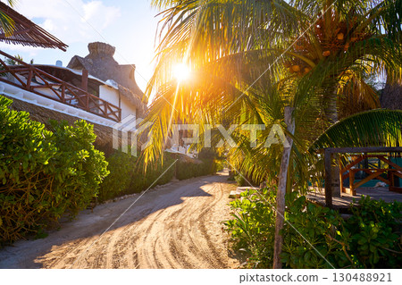 Holbox Island street Quintana Roo Mexico Holbox Island street Quintana Roo Mexico 130488921