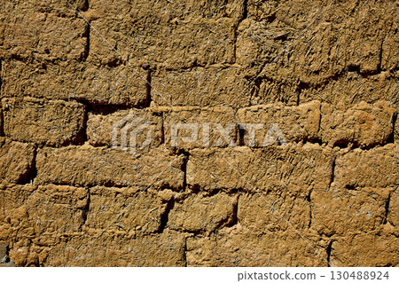 Way of saint James adobe mud walls at Palencia Way of saint James adobe mud walls at Palencia 130488924