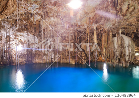 Cenote Xkeken sinkhole in Valladolid Mexico 130488964