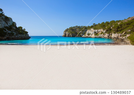 Cala Macarella Menorca turquoise Balearic Mediterranean 130489037