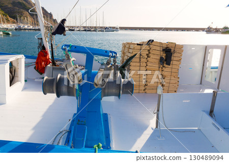Javea Xabia fisherboats in port at Alicante Spain 130489094