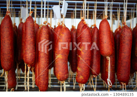 Sobrasada of Mallorca typical sausage in Balearic Sobrasada of Mallorca typical sausage in Balearic 130489135