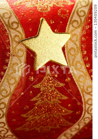 Christmas golden decoration with gold star 130489209