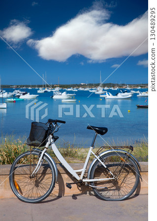 Formentera bicycle at Estany des Peix lake Formentera bicycle at Estany des Peix lake 130489295