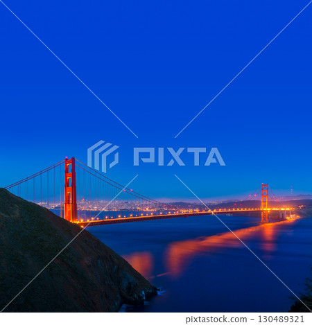 San Francisco Golden Gate Bridge sunset California 130489321