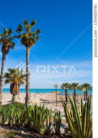 Benicasim in Castellon Benicassim beach at Mediterranean 130489340