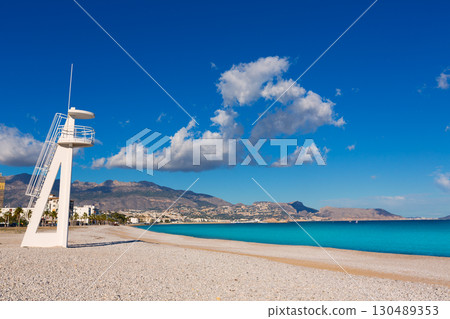 Altea Playa del Albir of white stones in Alicante Spain 130489353