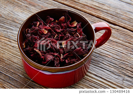 Jamaica flower for herbal iced tea from hibiscus 130489416
