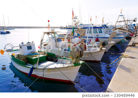 Javea Xabia fisherboats in port at Alicante Spain Javea Xabia fisherboats in port at Alicante Spain 130489446