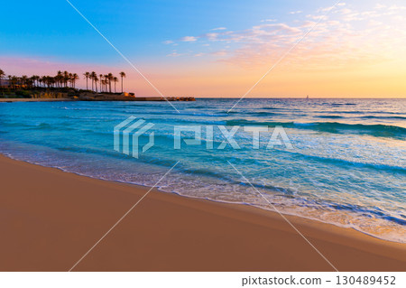 Javea El Arenal beach sunrise Mediterranean Spain 130489452