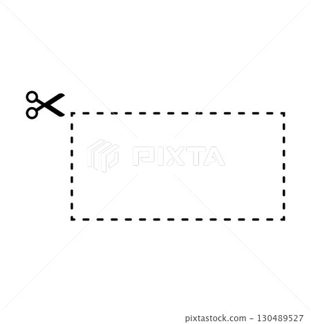 Cutting rectangle shape worksheet element for preschool and kindergarten Cutting rectangle shape worksheet element for preschool and kindergarten 130489527