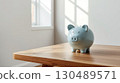 Pig piggy bank in the room 130489571