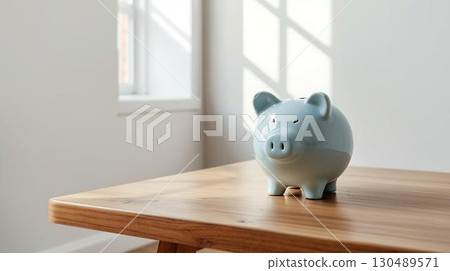 Pig piggy bank in the room 130489571