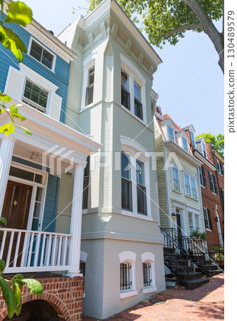 Georgetown historical district facades Washington 130489579