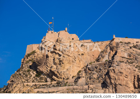 Alicante Santa Barbara castle in Mediterranean spain 130489650