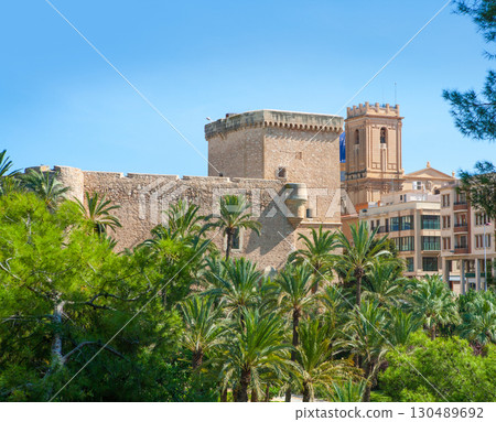 Elche Elx Alicante el Palmeral Palm trees Park and Altamira Palace Elche Elx Alicante el Palmeral Palm trees Park and Altamira Palace 130489692