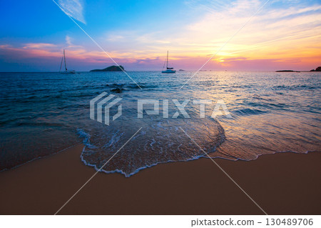 Ibiza sunset from Cala Conta Comte in San Jose 130489706