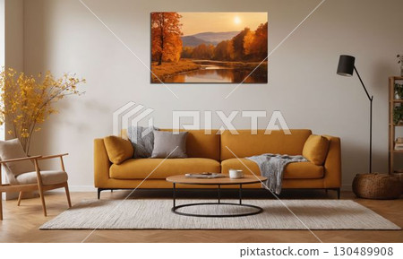 living room table and sofa 130489908