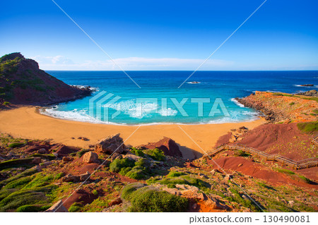 Cala Pilar beach in Menorca at Balearic Islands 130490081