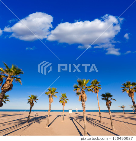 Gandia beach in Valencia at Mediterranean Spain 130490087