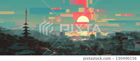 日落 傍晚 夕陽 130490156