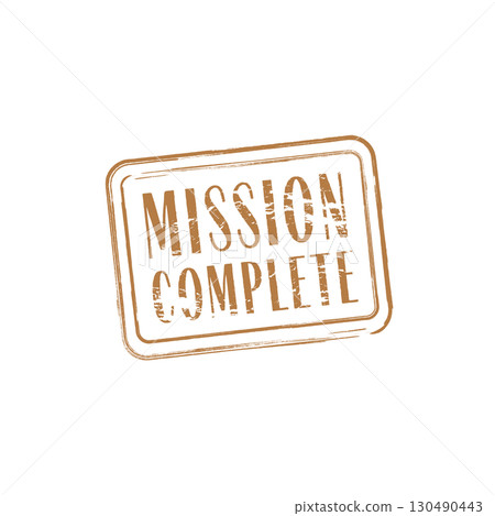 「MISSION COMPLETE」任務完成英文印章（向量） 130490443