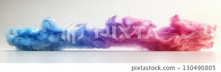 ColorfulAbstractSmokeCloudinBlueandPinkShadesonaSoftBackground 130490805