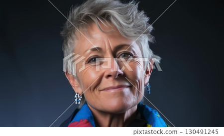 Professional senior businesswoman smiling confidently, embodying leadership and expertise in corporate environment Professional senior businesswoman smiling confidently, embodying leadership and expertise in corporate environment 130491245