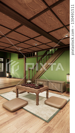 traditional style with decoration muji minimal. 3D rendering 130491511