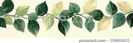seamless pattern with green leaves 130491631