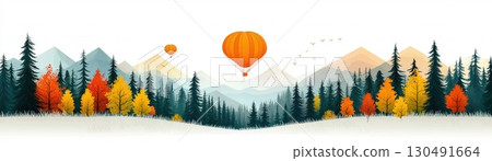 illustration of mountain landscape illustration of mountain landscape 130491664